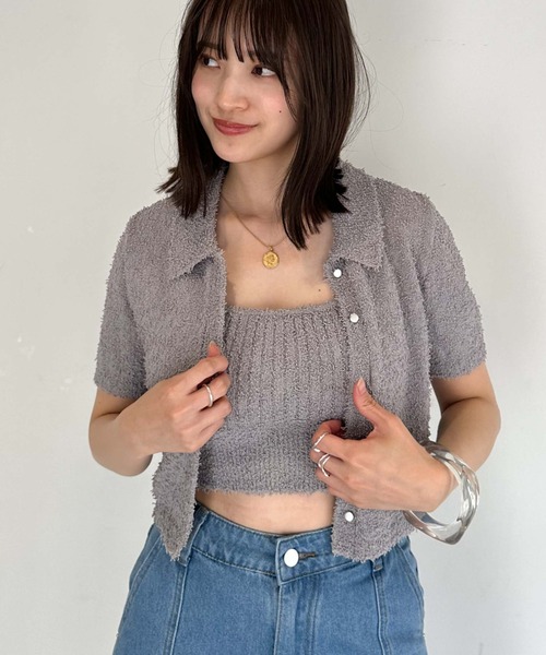 archives(アルシーヴ)の「カールヤーンポロニットアンサンブル(ニット/セーター・レディース・オレンジ/グリーン/アイボリー/ブルー・MEDIUM)」の15枚目の写真