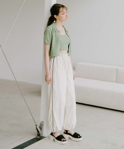 archives(アルシーヴ)の「カールヤーンポロニットアンサンブル(ニット/セーター・レディース・オレンジ/グリーン/アイボリー/ブルー・MEDIUM)」の19枚目の写真