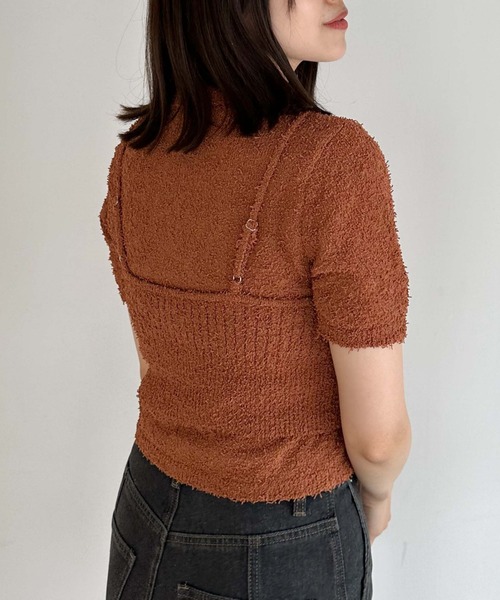 archives(アルシーヴ)の「カールヤーンポロニットアンサンブル(ニット/セーター・レディース・オレンジ/グリーン/アイボリー/ブルー・MEDIUM)」の11枚目の写真