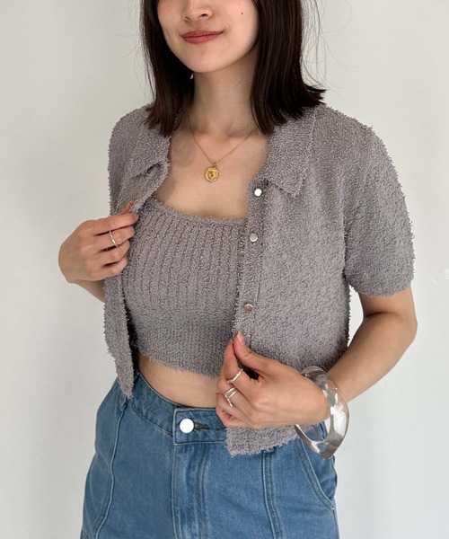 archives(アルシーヴ)の「カールヤーンポロニットアンサンブル(ニット/セーター・レディース・オレンジ/グリーン/アイボリー/ブルー・MEDIUM)」の12枚目の写真