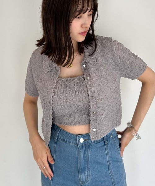 archives(アルシーヴ)の「カールヤーンポロニットアンサンブル(ニット/セーター・レディース・オレンジ/グリーン/アイボリー/ブルー・MEDIUM)」の13枚目の写真