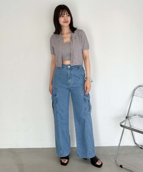 archives(アルシーヴ)の「カールヤーンポロニットアンサンブル(ニット/セーター・レディース・オレンジ/グリーン/アイボリー/ブルー・MEDIUM)」の14枚目の写真