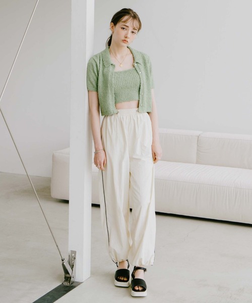 archives(アルシーヴ)の「カールヤーンポロニットアンサンブル(ニット/セーター・レディース・オレンジ/グリーン/アイボリー/ブルー・MEDIUM)」の5枚目の写真