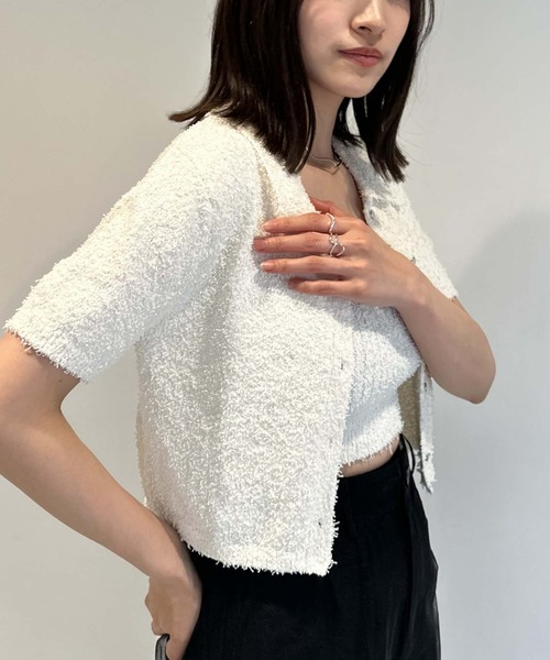 archives(アルシーヴ)の「カールヤーンポロニットアンサンブル(ニット/セーター・レディース・オレンジ/グリーン/アイボリー/ブルー・MEDIUM)」の6枚目の写真