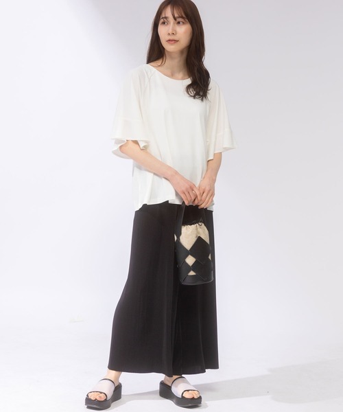 AnNet(アネット)の「【ウエストゴム仕様】 マイクロプリーツ ワイドパンツ(その他パンツ・レディース・ブラック/ネイビー・3L/4L/5L)」の8枚目の写真