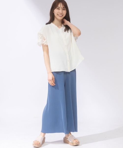 AnNet(アネット)の「【ウエストゴム仕様】 マイクロプリーツ ワイドパンツ(その他パンツ・レディース・ブラック/ネイビー・3L/4L/5L)」の9枚目の写真