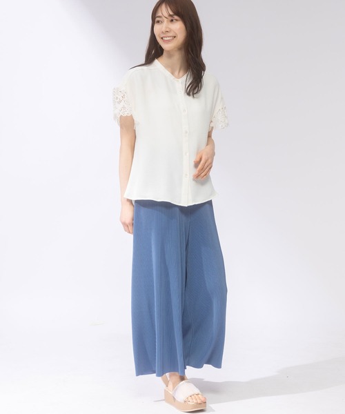 AnNet(アネット)の「【ウエストゴム仕様】 マイクロプリーツ ワイドパンツ(その他パンツ・レディース・ブラック/ネイビー・3L/4L/5L)」の10枚目の写真