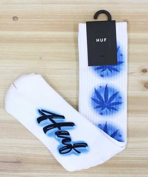 HUF（ハフ）の「エアブラシ デジタル プラントライフソックス 靴下 AIRBRUSH DIGITAL PL SOCK（ソックス/靴下・メンズ・ホワイト/ブラック・OS）」の9枚目の写真