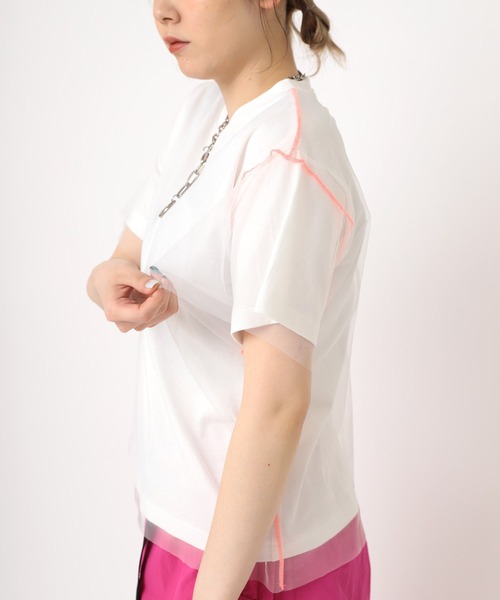 RNA(アールエヌエー)の「M2239 チュールレイヤードT(Tシャツ/カットソー・レディース・ホワイト/ブラック/オレンジ・MEDIUM)」の21枚目の写真