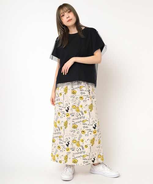 RNA(アールエヌエー)の「M2239 チュールレイヤードT(Tシャツ/カットソー・レディース・ホワイト/ブラック/オレンジ・MEDIUM)」の12枚目の写真