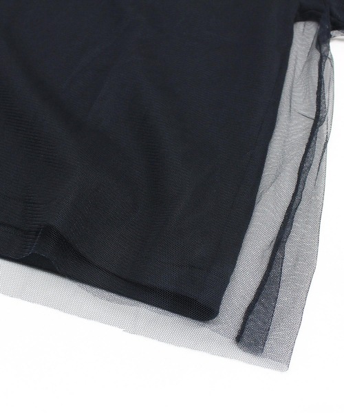 RNA(アールエヌエー)の「M2239 チュールレイヤードT(Tシャツ/カットソー・レディース・ホワイト/ブラック/オレンジ・MEDIUM)」の5枚目の写真