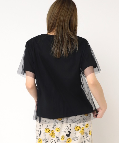 RNA(アールエヌエー)の「M2239 チュールレイヤードT(Tシャツ/カットソー・レディース・ホワイト/ブラック/オレンジ・MEDIUM)」の13枚目の写真