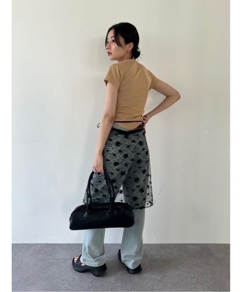 【専用】てらゆ様。2WAYニュアンスカットリブハーフスリーブ プルオーバー ニュアンスデコルテハーフスリーブカットソー（Tシャツ