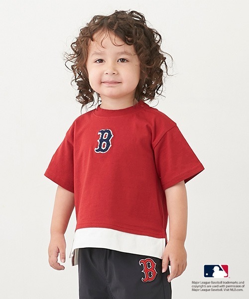 petit main(プティマイン)の「【MLB】サガラロゴTシャツ(Tシャツ/カットソー・キッズ・レッド/ホワイト/ネイビー/オフホワイト・90cm/100cm/110cm/120cm/130cm/140cm/80cm)」の1枚目の写真
