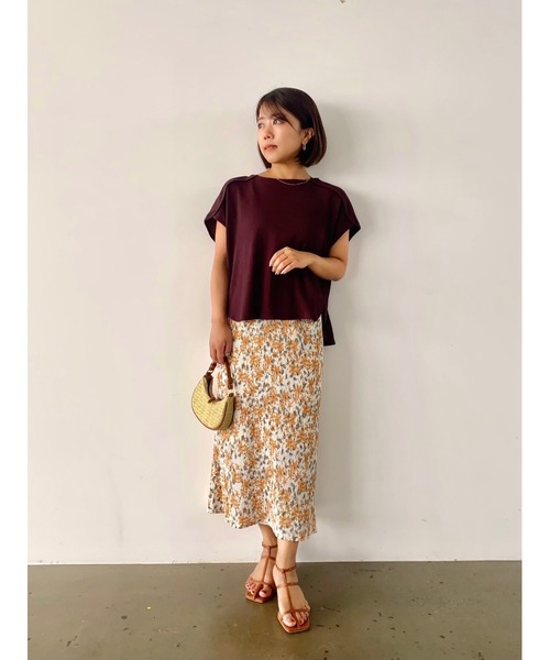 COHINA（コヒナ）の「Iラインフラワープリーツスカート【低身長・小柄女性】（スカート・レディース・グリーン/ネイビー/オレンジ・SHORT）」の17枚目の写真
