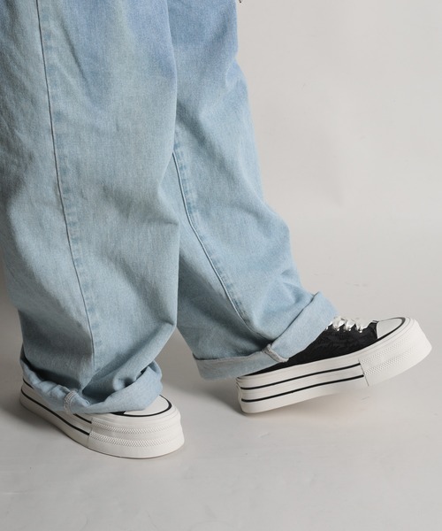shoes365（シューズスリーシックスファイヴ）の「【shoes365】刺繍模様の装飾厚底スニーカー（スニーカー・レディース・ブラック/オフホワイト・22.5cm/23.0cm/23.5cm/24.0cm/24.5cm/25.0cm）」の16枚目の写真