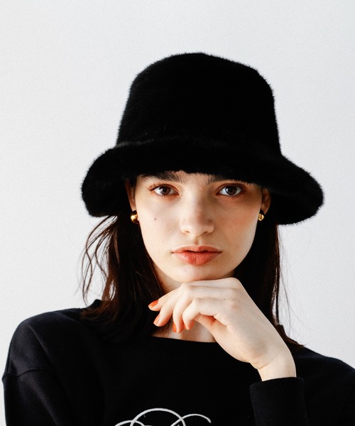 DEICY（デイシー）の「フェイクミンクハット（ハット・レディース・アイボリー/ブラック・FREE）」の6枚目の写真