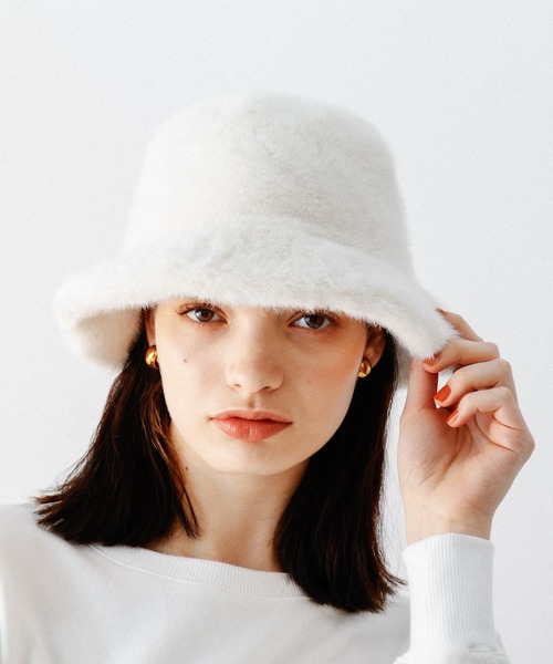 DEICY（デイシー）の「フェイクミンクハット（ハット・レディース・アイボリー/ブラック・FREE）」の8枚目の写真