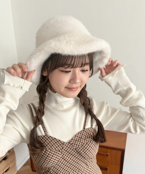 DEICY（デイシー）の「フェイクミンクハット（ハット・レディース・アイボリー/ブラック・FREE）」の18枚目の写真