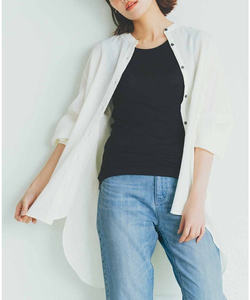 Live in comfort（リブインコンフォート）の「リブ　イン　コンフォート　インに一枚着て安心感アップ！綿１００％メッシュタンクトップ（タンクトップ・レディース・グレー/ブラック/ホワイト・SMALL/MEDIUM/LARGE/X-LARGE/XX-LARGE/XXX-LARGE）」の4枚目の写真