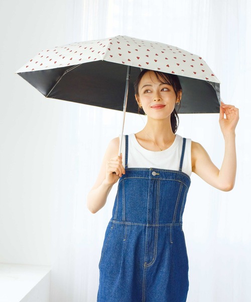 ☆遮光ジャギーハート ミニ 日傘 折りたたみ Wpc.（折りたたみ傘