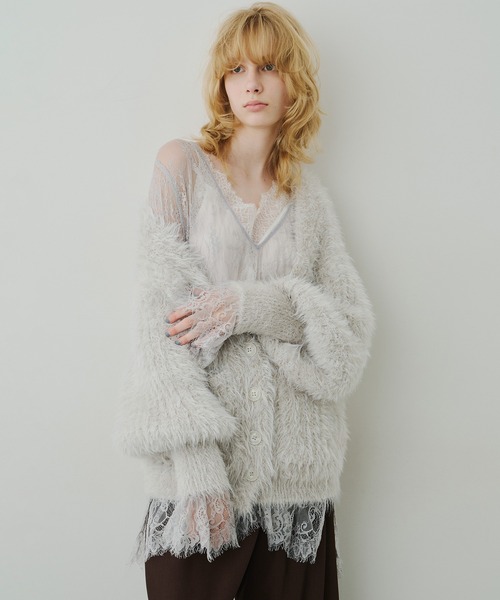 フェザーヤーンリラックス2wayカーディガン LA BELLE ETUDE フェザーヤーンリラックス2wayカーディガン（カーディガン