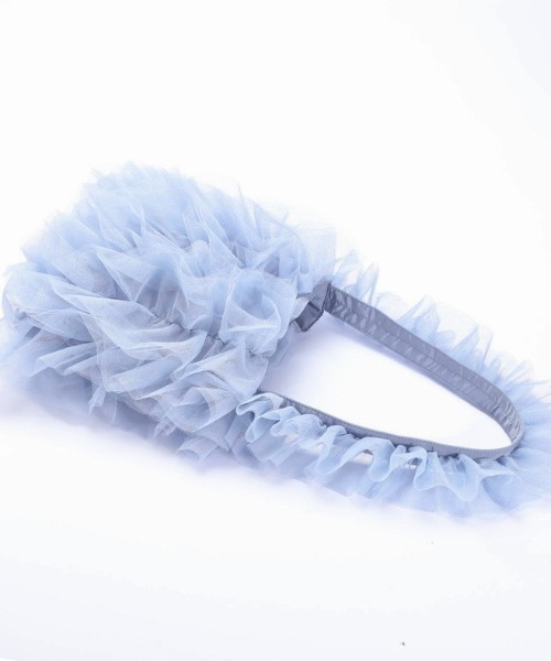 LADY LIKE（レディライク）の「チュールフリルワンショルダーバッグ（ハンドバッグ・レディース・ブルー/ホワイト/ブラック・F）」の6枚目の写真