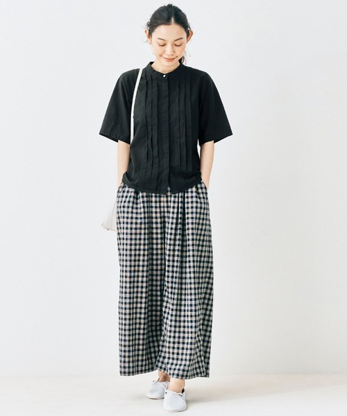 and myera（アンド マイラ）の「ａｎｄ　ｍｙｅｒａ　幅広タックブラウス（シャツ/ブラウス・レディース・ホワイト/ブラック・LARGE/MEDIUM/X-LARGE/SMALL）」の7枚目の写真