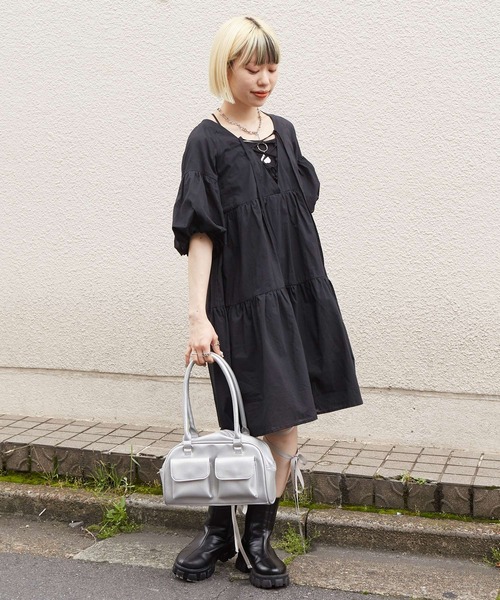 w closet（ダブルクローゼット）の「ティアードレースアップワンピース