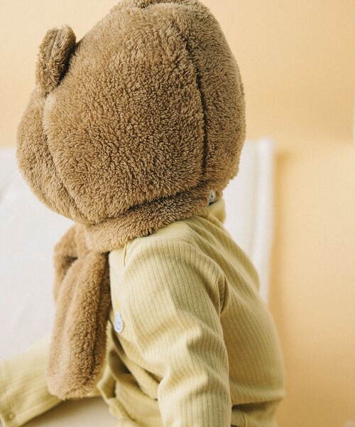 こども ビームス(コドモビームス)の「ベビー 耳つき フードマフラー 2024(マフラー・キッズ・ホワイト系その他2/ベージュ・ONE SIZE)」の4枚目の写真