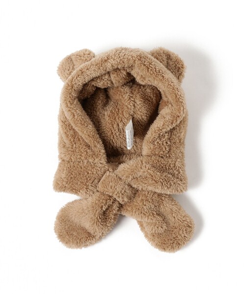 こども ビームス(コドモビームス)の「ベビー 耳つき フードマフラー 2024(マフラー・キッズ・ホワイト系その他2/ベージュ・ONE SIZE)」の14枚目の写真