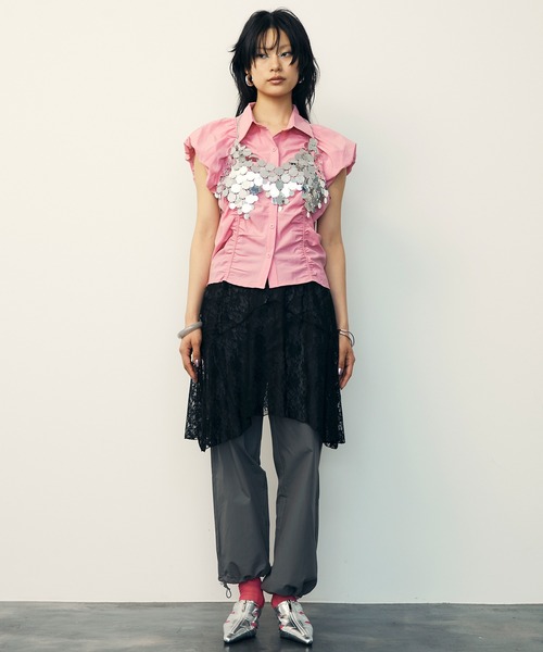 uyu.（ウユ）の「Lace Flare Middle Skirt / レースフレアミドルスカート【uyu./ウユ】（スカート・レディース・ホワイト/ブラック・FREE）」の16枚目の写真