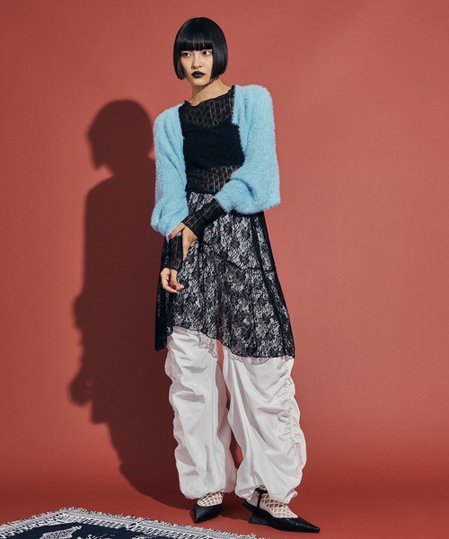 uyu.（ウユ）の「Lace Flare Middle Skirt / レースフレアミドルスカート【uyu./ウユ】（スカート・レディース・ホワイト/ブラック・FREE）」の21枚目の写真