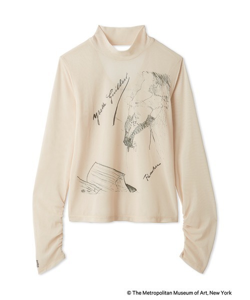 LILY BROWN（リリーブラウン）の「【The Metropolitan Museum of Art】シアートップス（Tシャツ/カットソー・レディース・ベージュ/ネイビー/グリーン/ライトブルー・FREE）」の2枚目の写真