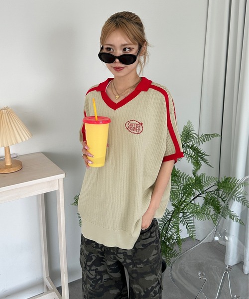 sedacle(セダクル)の「ナンバリングサマーポロニット(Tシャツ/カットソー・メンズ・ベージュ/ライトブルー/アイボリー・SMALL/LARGE/MEDIUM)」の20枚目の写真