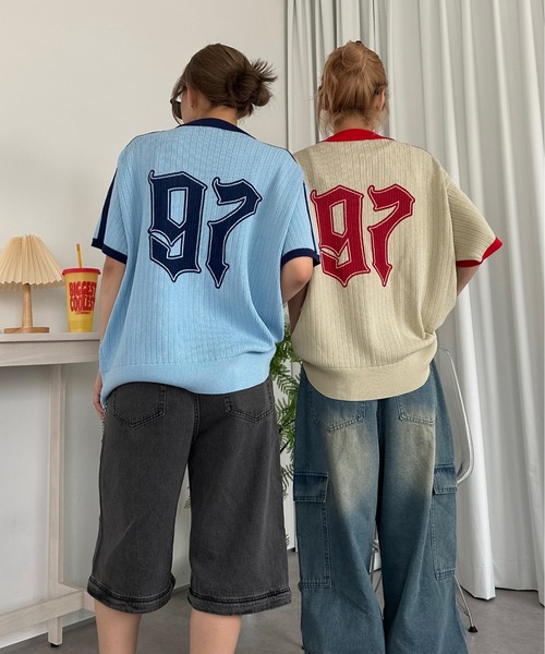 sedacle(セダクル)の「ナンバリングサマーポロニット(Tシャツ/カットソー・メンズ・ベージュ/ライトブルー/アイボリー・SMALL/LARGE/MEDIUM)」の14枚目の写真