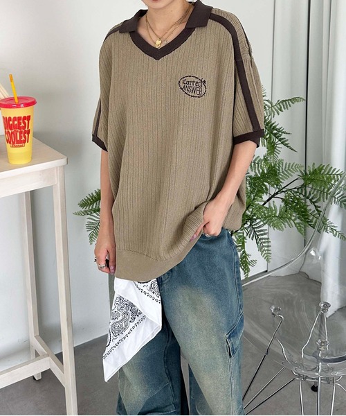sedacle(セダクル)の「ナンバリングサマーポロニット(Tシャツ/カットソー・メンズ・ベージュ/ライトブルー/アイボリー・SMALL/LARGE/MEDIUM)」の13枚目の写真
