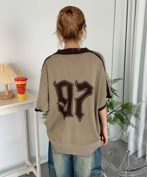 sedacle(セダクル)の「ナンバリングサマーポロニット(Tシャツ/カットソー・メンズ・ベージュ/ライトブルー/アイボリー・SMALL/LARGE/MEDIUM)」の11枚目の写真