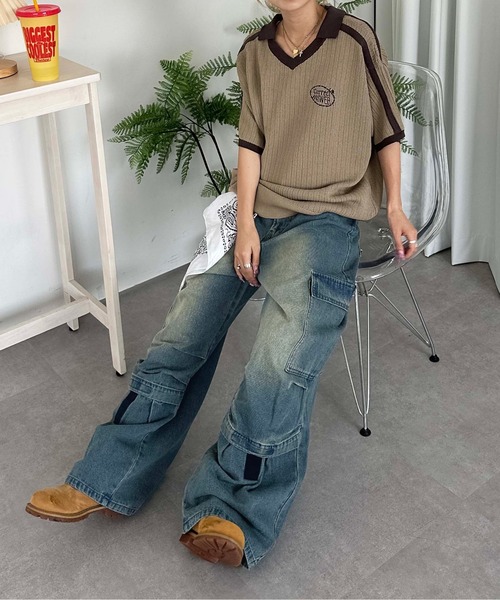 sedacle(セダクル)の「ナンバリングサマーポロニット(Tシャツ/カットソー・メンズ・ベージュ/ライトブルー/アイボリー・SMALL/LARGE/MEDIUM)」の10枚目の写真