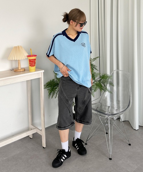 sedacle(セダクル)の「ナンバリングサマーポロニット(Tシャツ/カットソー・メンズ・ベージュ/ライトブルー/アイボリー・SMALL/LARGE/MEDIUM)」の22枚目の写真