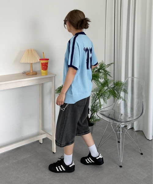 sedacle(セダクル)の「ナンバリングサマーポロニット(Tシャツ/カットソー・メンズ・ベージュ/ライトブルー/アイボリー・SMALL/LARGE/MEDIUM)」の21枚目の写真