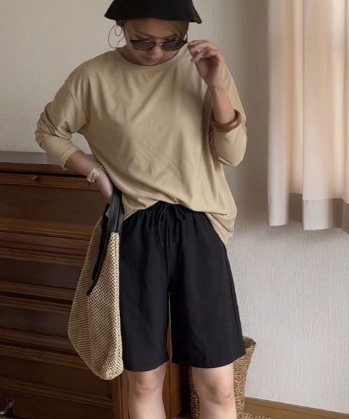Ritzy（リッツィー）の「洋服見え 体型カバー 長袖ラッシュガード+ショートパンツ+タンクトップビキニ 水着 4点セット（水着・レディース・ベージュ系/ブラック系3/ブラック系1/ホワイト系/ブラック系2・M/L/XL）」の17枚目の写真