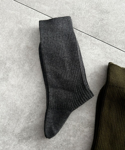 WEGO(ウィゴー)の「WEGO/リブ無地ソックス(ソックス/靴下・メンズ・ホワイト/ブラック/カーキ/グレー・25-27CM)」の3枚目の写真