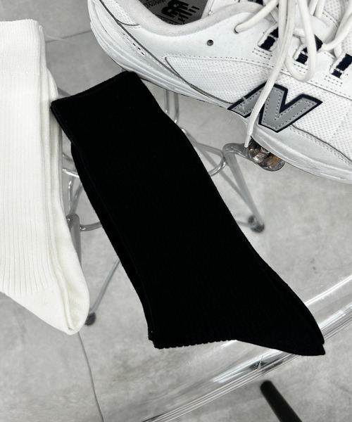 WEGO(ウィゴー)の「WEGO/リブ無地ソックス(ソックス/靴下・メンズ・ホワイト/ブラック/カーキ/グレー・25-27CM)」の2枚目の写真