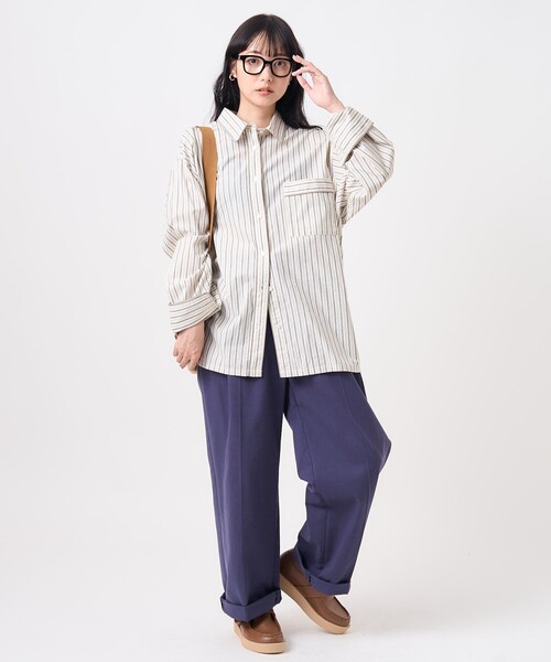 FREAK'S STORE(フリークスストア)の「パジャマシャツ/ストライプシャツ(シャツ/ブラウス・レディース・ベージュ/サックスブルー・フリ-)」の10枚目の写真