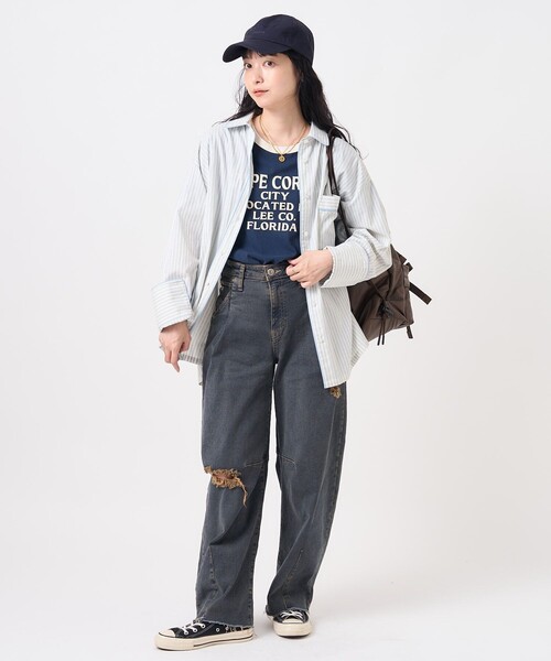 FREAK'S STORE(フリークスストア)の「パジャマシャツ/ストライプシャツ(シャツ/ブラウス・レディース・ベージュ/サックスブルー・フリ-)」の16枚目の写真
