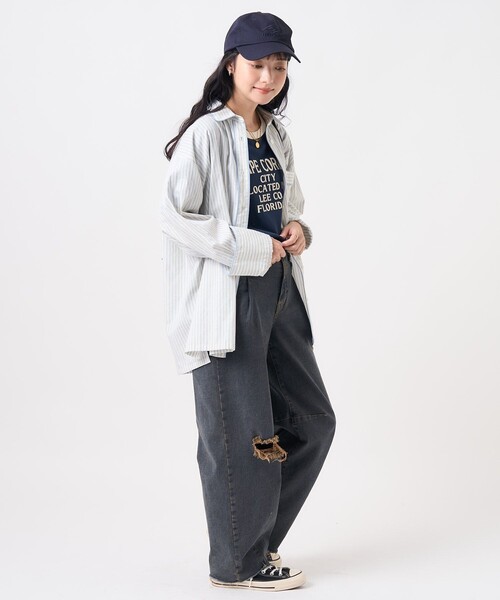 FREAK'S STORE(フリークスストア)の「パジャマシャツ/ストライプシャツ(シャツ/ブラウス・レディース・ベージュ/サックスブルー・フリ-)」の17枚目の写真