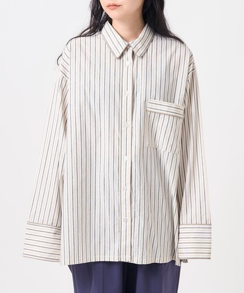 FREAK'S STORE(フリークスストア)の「パジャマシャツ/ストライプシャツ(シャツ/ブラウス・レディース・ベージュ/サックスブルー・フリ-)」の21枚目の写真