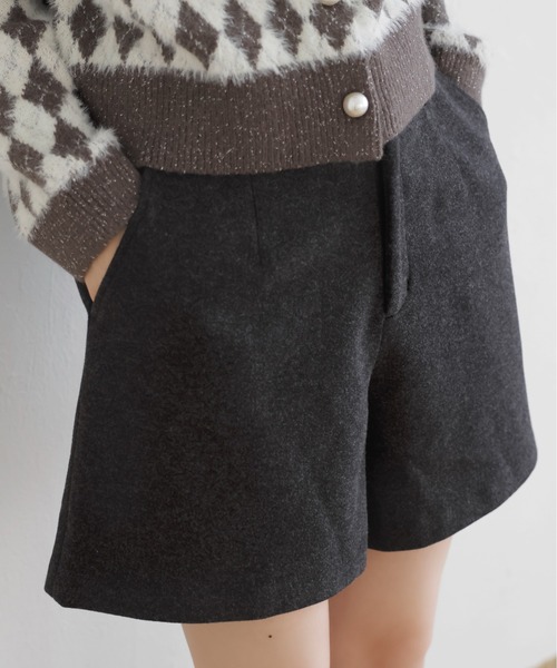 VIS(ビス)の「【洗える】ジャージメルトンショートパンツ(その他パンツ・レディース・ベージュ/チャコールグレー/ブラック・M/S)」の3枚目の写真