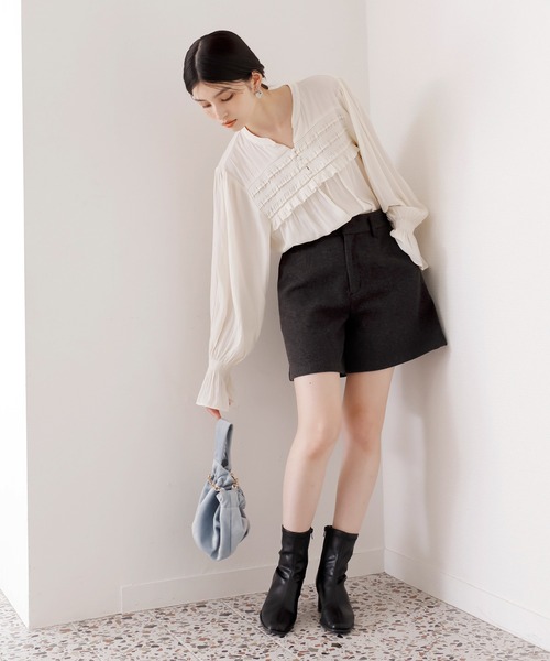 VIS(ビス)の「【洗える】ジャージメルトンショートパンツ(その他パンツ・レディース・ベージュ/チャコールグレー/ブラック・M/S)」の16枚目の写真